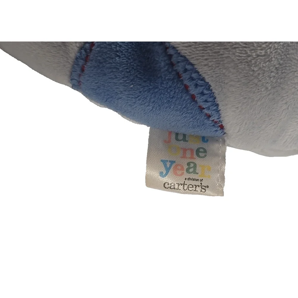 Carters Just One Year Stuffed Plush Blue Puppy Dog Spots Red Collar 8 Inch